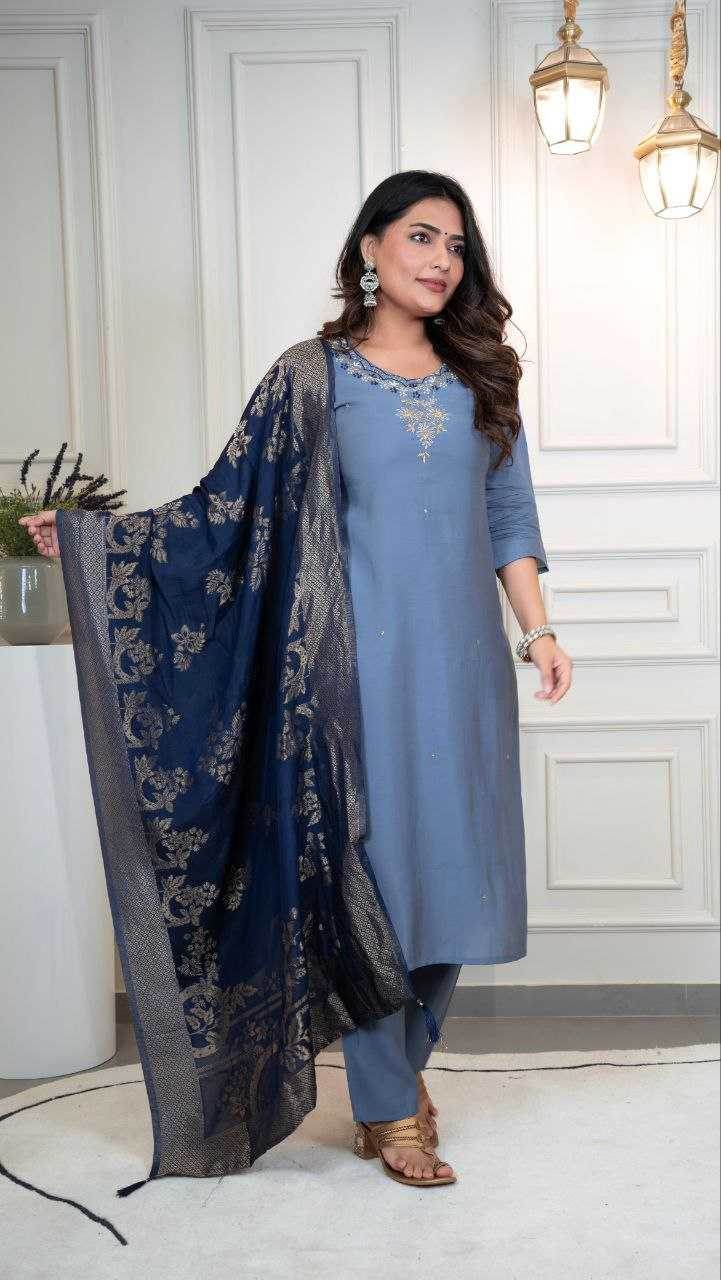 Premium Roman Silk Designer Ladies Kurti - MYLUXURY LANE ENTERPRISE